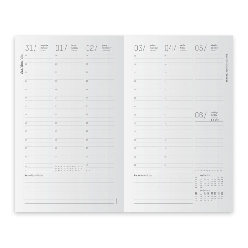 Agenda semanal A5 2027 AMBAR Charm com elástico sortido