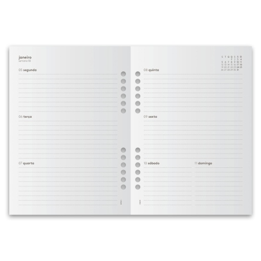Recarga organizer semanal A5 2027 AMBAR 5 trimestres