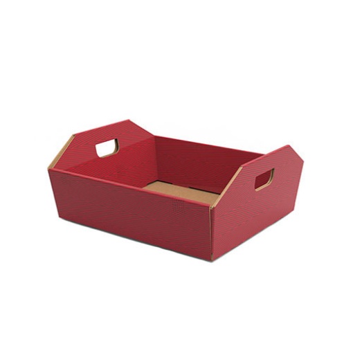 Cesta de cartón Red Velvet, 42,5x32x12cm, con asa.