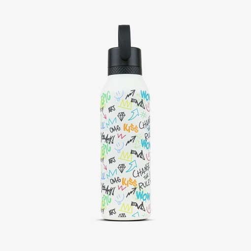 Termo RUNBOTT Mii Berreca de 600 ml con estampado de grafiti.