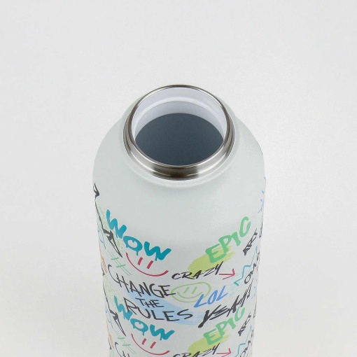 Termo RUNBOTT Mii Berreca de 600 ml con estampado de grafiti.