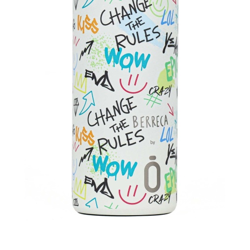 Termo RUNBOTT Mii Berreca de 600 ml con estampado de grafiti.
