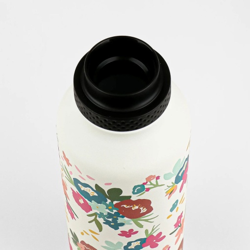 Termo RUNBOTT Mii Abigail Morales de 600 ml con aroma a crema y ramos de flores.