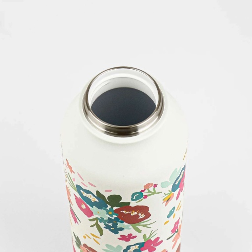 Termo RUNBOTT Mii Abigail Morales de 600 ml con aroma a crema y ramos de flores.