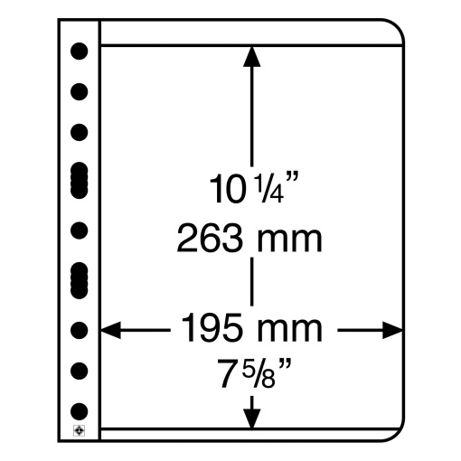 Bolsa filatélica A4 con 1 separador LEUCHTTURM Vario 1C 195x128mm transparente (5 unidades)