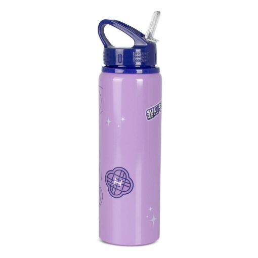 K-Pop Demon Hunters 750ml purple bottle with straw.
