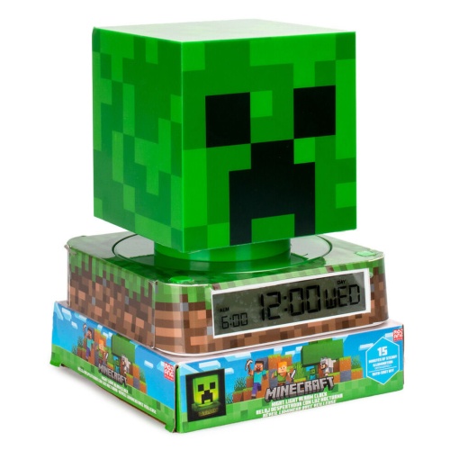 Candeeiro 3D com despertador Minecraft