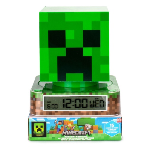 Candeeiro 3D com despertador Minecraft