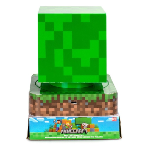 Candeeiro 3D com despertador Minecraft