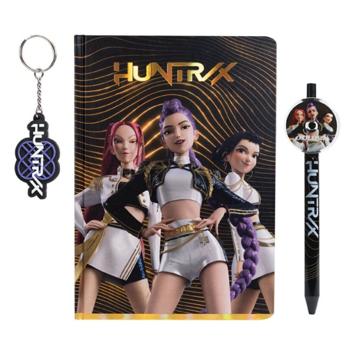 A5 notebook + ballpoint pen + K-Pop Demon Hunters Golden keychain