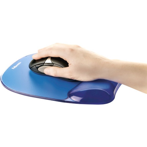 Tapete rato Fellowes azul com apoio pulsos gel