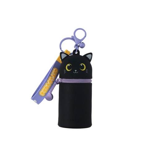 Porta-chaves com bolsa de silicone iTotal gato preto