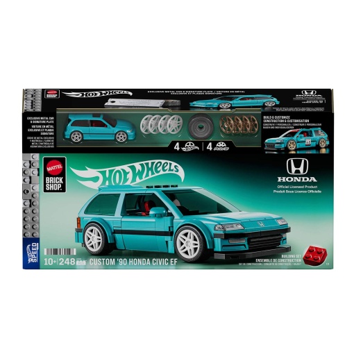 Hot Wheels Speed Series The Hot Ones Brick Shop Custom '90 Honda Civic EF 248 peças Mattel JHF62