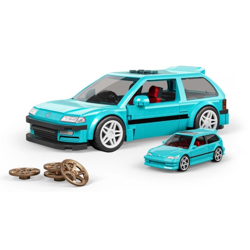 Hot Wheels Speed Series The Hot Ones Brick Shop Custom '90 Honda Civic EF 248 peças Mattel JHF62