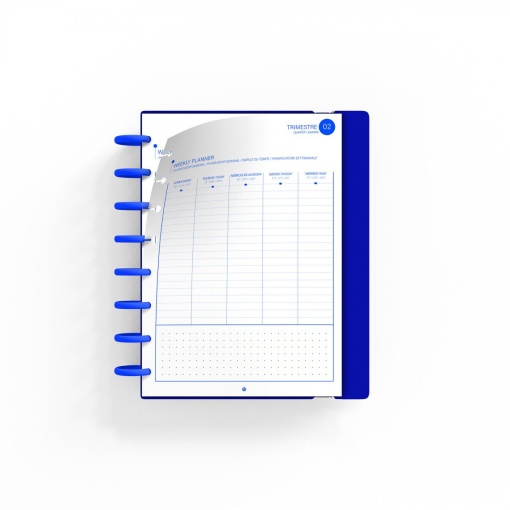 Weekly school planner A5 2026/27 12 months Ingeniox Study With Me blue