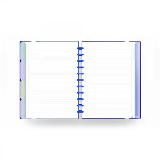 Ingeniox A4 lined notebook, 80 sheets, 100g paper, Study With Me brand, with elastic closure, envelope, and blue dividers.