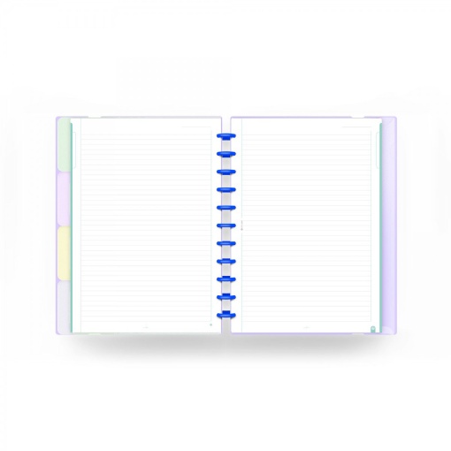 Ingeniox A4 lined notebook, 80 sheets, 100g paper, Study With Me, with elastic closure + envelope + mauve dividers