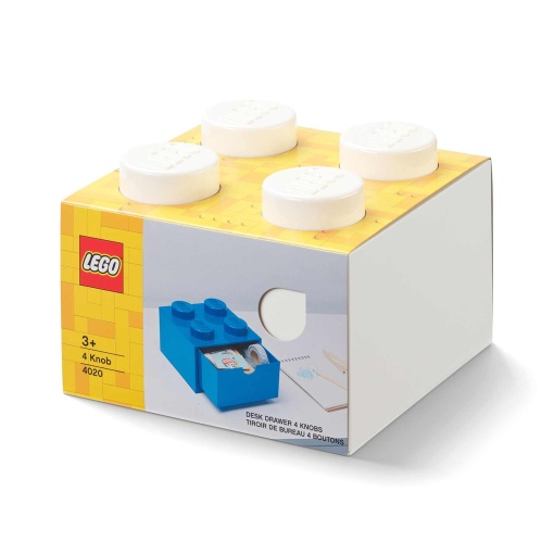 LEGO Storage & Lifestyle desk storage box with drawer, 15.8x15.8x11.3cm, white.