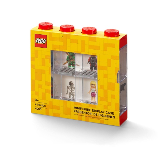 LEGO Storage & Lifestyle Display Box for 8 Minifigures, 19.1x4.7x18.4cm, Red