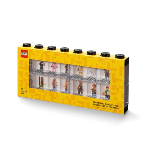 LEGO Storage & Lifestyle Display Box for 16 Minifigures, 38.2x4.7x18.4cm, Black