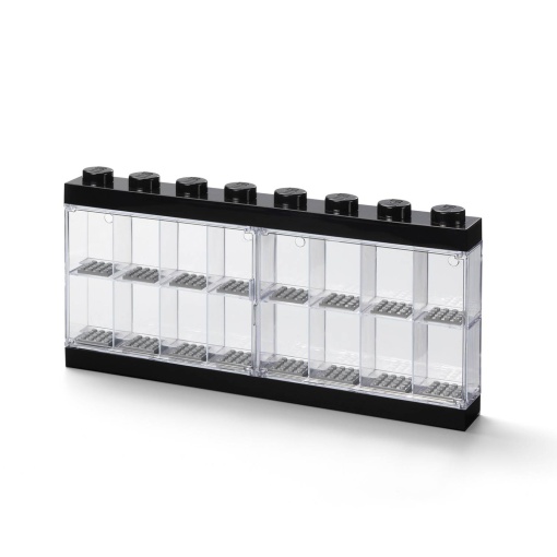 LEGO Storage & Lifestyle Display Box for 16 Minifigures, 38.2x4.7x18.4cm, Black