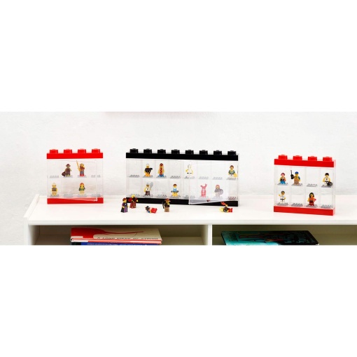 LEGO Storage & Lifestyle Display Box for 16 Minifigures, 38.2x4.7x18.4cm, Black