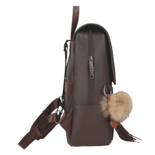 Pepe Jeans Margaret brown backpack for 11" laptop and tablet, adaptable to a trolley.