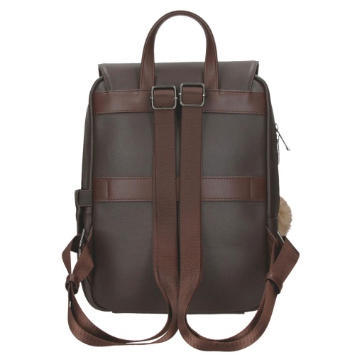 Pepe Jeans Margaret brown backpack for 11" laptop and tablet, adaptable to a trolley.