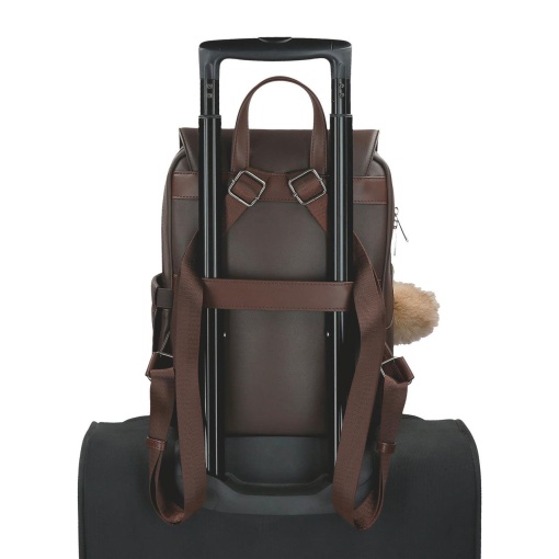 Pepe Jeans Margaret brown backpack for 11" laptop and tablet, adaptable to a trolley.