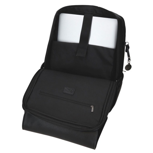 Pepe Jeans Frame black backpack for 13.3" laptop and tablet, adaptable to a trolley.