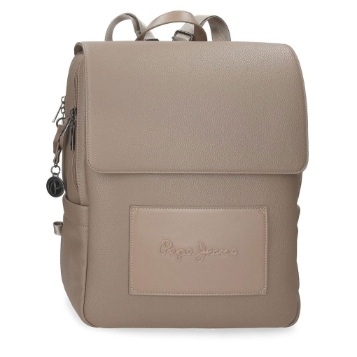 Mochila para portátil 13,3" e tablet Pepe Jeans Frame taupe adaptável a trolley