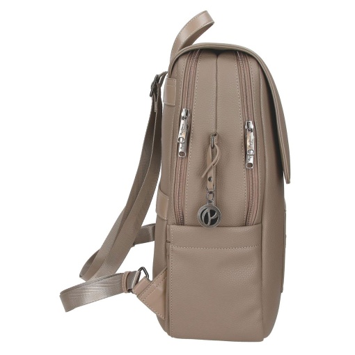 Pepe Jeans Frame taupe laptop and tablet backpack, adaptable to a trolley.