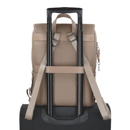 Pepe Jeans Frame taupe laptop and tablet backpack, adaptable to a trolley.