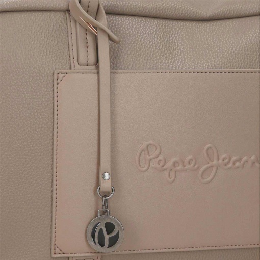 Pepe Jeans Frame taupe laptop and tablet backpack, adaptable to a trolley.