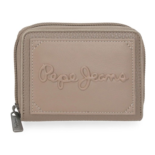Carteira Pepe Jeans Frame taupe 11x8,5x2cm