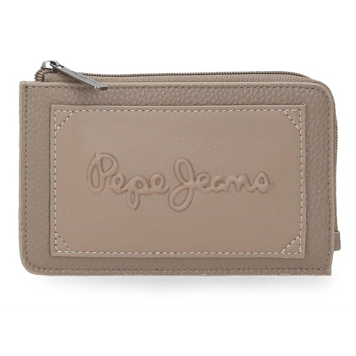 Cartera Pepe Jeans Frame, color topo, 13,5 x 8 x 1,5 cm
