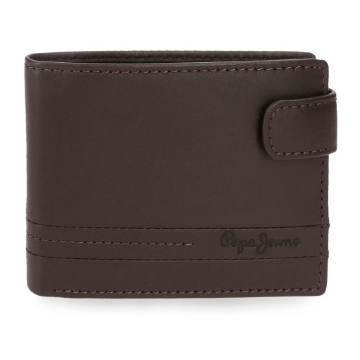 Carteira com presilha Pepe Jeans Aspen castanho 11x8,5x1cm