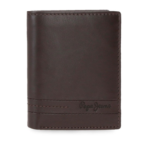 Cartera Pepe Jeans Aspen marrón, 8,5 x 10,5 x 1 cm