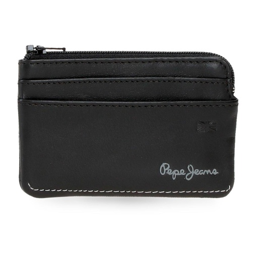 Porta-moedas Pepe Jeans Parker preto 10x7x1,5cm