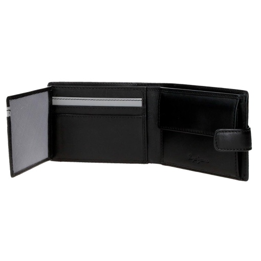 Carteira com presilha Pepe Jeans Parker preto 11x8,5x1cm