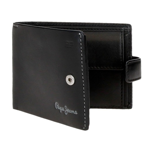 Carteira com presilha Pepe Jeans Parker preto 11x8,5x1cm