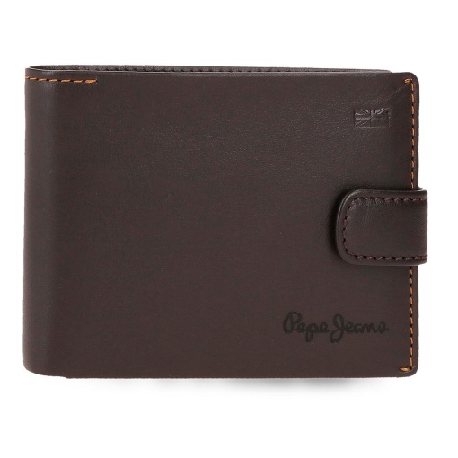 Cartera Parker marrón de Pepe Jeans con cierre, 11x8,5x1cm