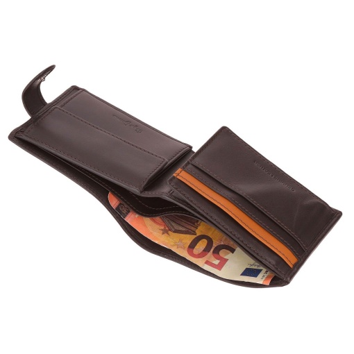 Pepe Jeans Parker brown wallet with clasp, 11x8.5x1cm