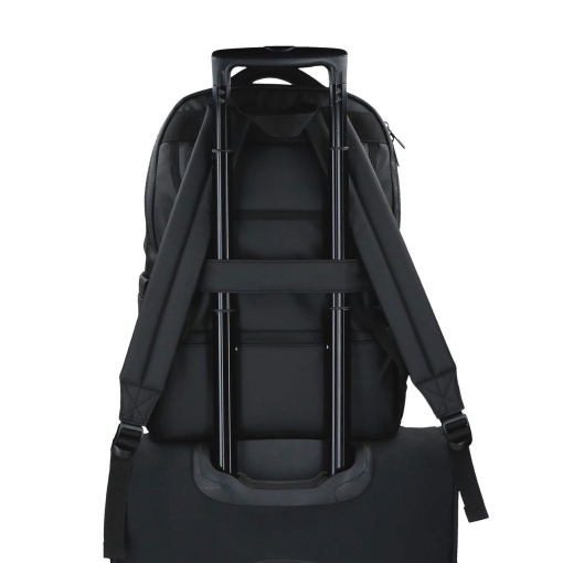 Pepe Jeans Dudley black backpack for 15.6" laptop and 12" tablet, adaptable to a trolley.