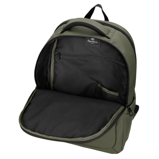Pepe Jeans Dudley dark green backpack for 15.6" laptop and 12" tablet, adaptable to a trolley.