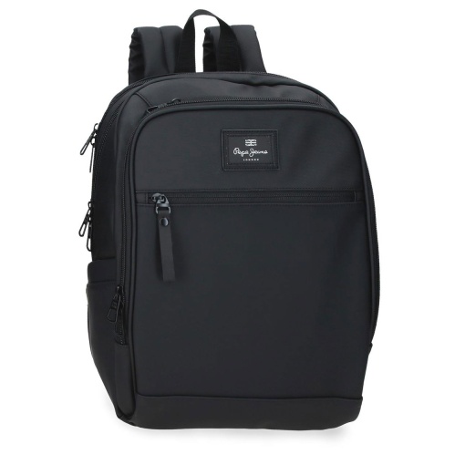 Mochila negra Pepe Jeans Dudley para portátil de 13,3" y tableta de 12", adaptable a carrito.
