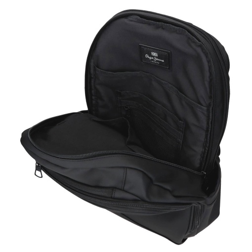 Pepe Jeans Dudley black backpack for 13.3" laptop and 12" tablet, adaptable to a trolley.