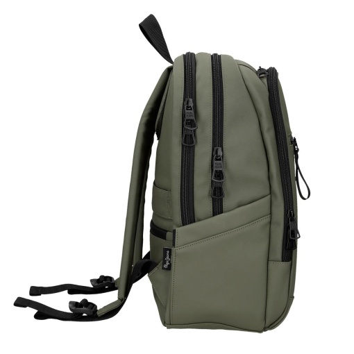 Pepe Jeans Dudley dark green backpack for 13.3" laptop and 12" tablet, adaptable to a trolley.