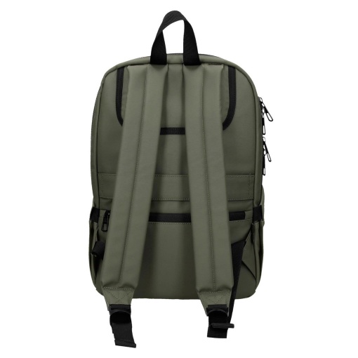Pepe Jeans Dudley dark green backpack for 13.3" laptop and 12" tablet, adaptable to a trolley.