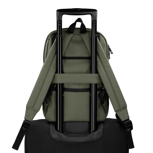 Pepe Jeans Dudley dark green backpack for 13.3" laptop and 12" tablet, adaptable to a trolley.